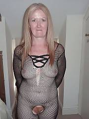 Mature hairy mother in hot body stocking.