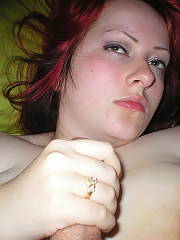 Just a dirty hoe...horny red head bitch sucking cock.  thats about the only thing she was great at.  she was bbw and stupid but enjoyed to suck dick
