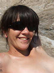 J being crazy and nude at the beach.  she always liked when wed go the beach and she could be au natural...!