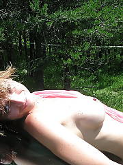 Mom babeth gets naked outdoor.