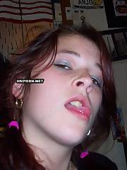 Pretty red-haired girlie having oral sex with seducer but cannot jizz so asks to penetrate her hard in vagina to give her orgasm - amateur xxx photos