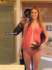 Amateur xxx - lovely tall blonde girl taking selfies with her black boyfriend, She is pregnant and horny like a pure black dick slut, watch her sucking and penetrating huge black dick of her interracial boyfriend