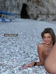 Very beautiful russian girl Kate is enjoying her vacation and posing nude on the beach, see her amazing and ideal pussy close up, slender body, great round ass and sexy feet