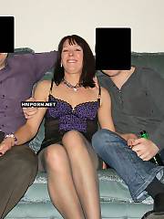 Real swinging housewife enjoying group xxx with two swinger strangers and getting double banged in pussy and butt in front of hubby who filmed that wild act