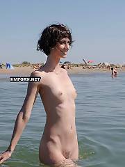 Nudist beach girls, naturists walking naked and sunbathing on the public beaches worldwide
