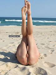Cool amateur nymphs and sexy mature ladies are proud to flash their good butts sexy feet and sappy vaginas when they sunbath naked on the beach during vacation