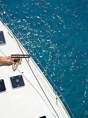 Very cute nudist chicks sunbathing naked on yachts of their rich boyfriends & husbands, see sexy naturist ladies nude in the ocean