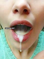 Cum bitch chicks who enjoy to take mouthfulls and facial cumshots after blowjobs when they are having oral sex with boyfriends - amateur sex pics