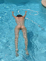 Skinny dipping in the backyard, i enjoy being nude in public but in our yard so its safe