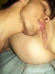 Bitch getting her cunt licked and blowing on hard boyfriend dick