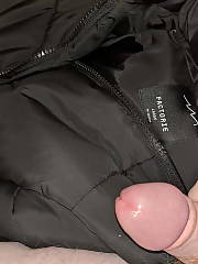 Fondling my dick in and on Jackets Amateur Closeup Masturbation