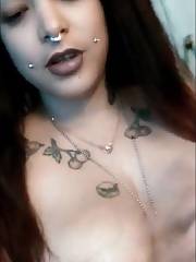 Tatted and pierced busty exgf goth hispanic Pierced Tattoos Latina Goth big Tits Blowjob Pussy