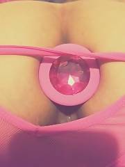 Amateur mom in pink sexual underwear with fucktoy  jewel backside plug fun Amateur Milf Pink Lingerie Toes backside Plug Dildo