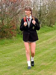My wife can still fit into her homemade school uniform, thats so sexy!