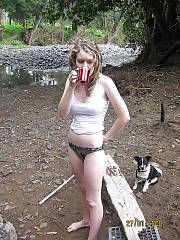 Just another sexy camping slut.