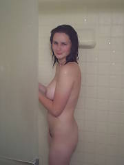 Hot sexy ex is having joy in the shower.