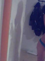 Sexy ex gf seft taking herself naked in front of the mirror.