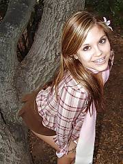 Hot sexy teen stripping in the woods.