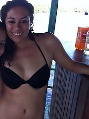 Sleazy latina likes the way her tanned body looks in pics. danielle also likes showing off her cunt and knockers to the camera too!