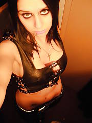 Cute and sexy amateur goth likes selfshooting herself