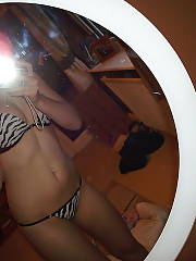 Light haired amateur teen likes selfshooting herself nude in the mirror.