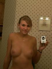 Sexy teen amateur naked selfshot in the mirror.