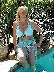 Blonde mature with huge natural titties