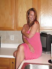 Sexy pretty mamma in pink dress.
