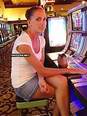 Amateur porn - nasty wife at home and outdoors, watch her playing casino games in real life and then drilling like a professional whore in the night