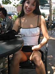 Mature & young women flashing nude vaginas underskirts at public places, That makes then very horny & they love to tease bfs & strangers by such way