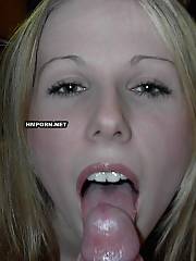 Lovely wifey doing suck for husband & looks at his eyes when sucking his pecker & guzzling his cum shot - amateur xxx pictures