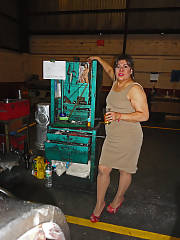 Mature whore drilling in the factory