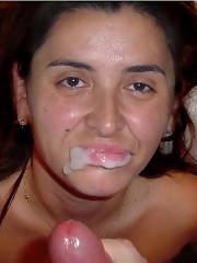 Pictures of my ex wifey posing with jizz on her chin and getting some penetration