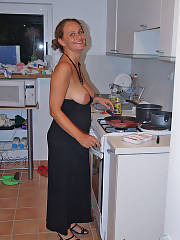 Cooking and stripping, this is just a normal night for her shes penetrating wild