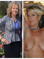 Sexy blond mature wife before and after