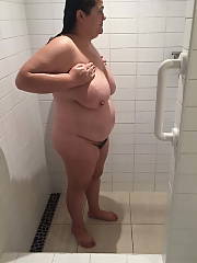 BBW Wife Sal In The Shower Amateur BBW Brunette