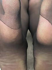 Curling toes  soles for all my feet fans Amateur Babe Stockings