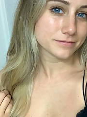 Blondie BLUE EYED hotty gf SHOWS OFF  LEAKED Blonde Cumshot Tits