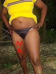 Dark skinned amateur in public Ebony Amateur Outdoors Stripping