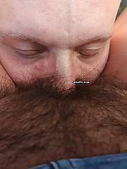 Licking slut draining vagina from fat furry vagina